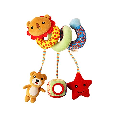 Dutyrow Brinquedos para assento de carro, brinquedo de pelúcia em espiral para pendurar no carrinho