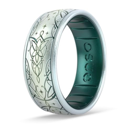 Enso Rings Lord of the Rings Collection - Comfortable DualTone Silicone Rings - Arwens Evenstar - Size 10