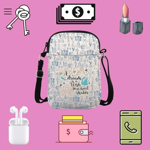 TSOTMO Princess Lover Gift A Dream Is A Wish Your Heart Makes Crossbody Bag Princess Gift for Daughter Niece3