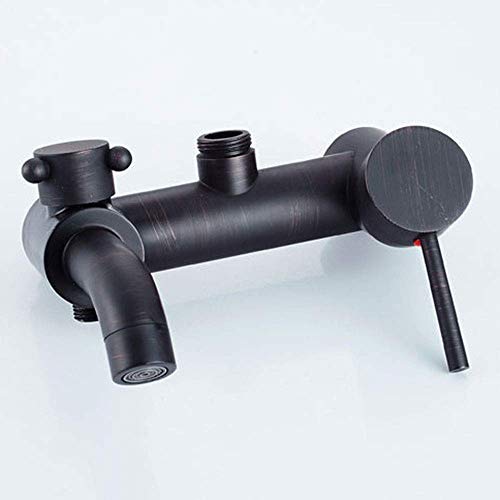 Système de douche rétro bronze noir avec robinet en céramique durable