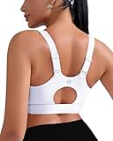 RUNNING GIRL Sports Bras for Women High Support, Adjustable Straps Molded Cup Sports Bra High Impact Workout Yoga Bra(WX3115White,M)
