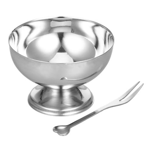Cabilock Stainless Steel Salad Cup 3.62 X 3.62 X 2.36 in Dessert Bowl for Ice Cream Fruit Snack Candy Sundae Parfait Serving for Home Restaurant Hotel