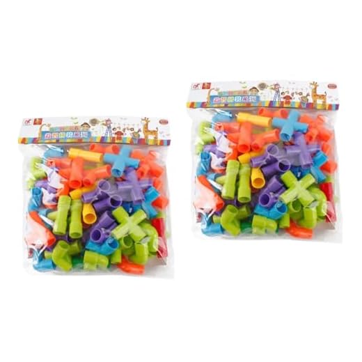 SAFIGLE 2 Juegos Construcción De Cerraduras De Tubo Tubos De Bloques De Construcción Juguetes Sensoriales De Tubo Bloques De Construcción De Juguete Colocar Niño Tubular