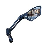 MEACHOW New Scratch Resistant Glass Lens,Handlebar Bike Mirror, Adjustable Safe Rearview Mirror, Bic