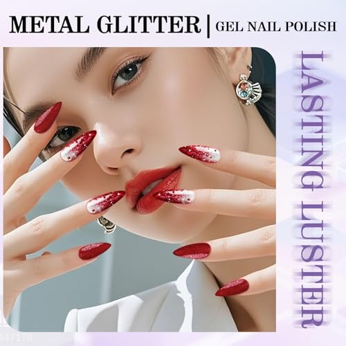 Esmalte de uñas gel con brillo metalizado EBANKU 5 colores miniatura 3