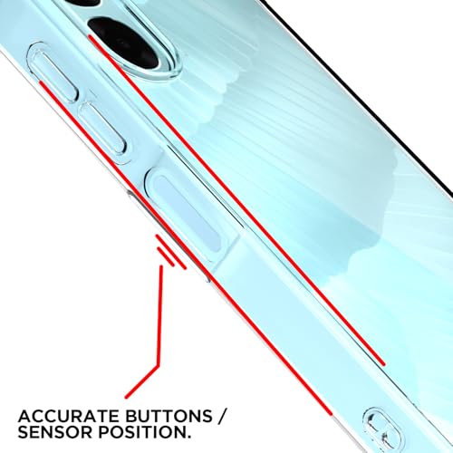 Image of Pikkme Back Cover for Oppo A6X 5G PC + TPU Clear Transparent Raised Edges Shockproof Protective Phone Bumper Case (Transparent)