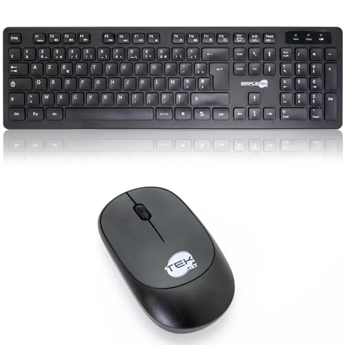 Kit de teclado y ratón inalámbrico 2.4G SIMPLETEK con layout FR francés y receptor USB 2