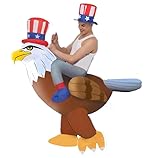 SVNVIOZ Inflatable Costumes for Adults, USA Eagle Air Blow up Suit Halloween Costumes, Funny Dress for Men Women Halloween 4th of July Party Suit