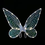 VORAE Feenflügel Fairy Wings mit Leuchtende, Feen Flügel-Kostüm mit LED Erwachsene Halloween Karneval Cosplay Fotografie Geburtstags Party (Weiß #1)