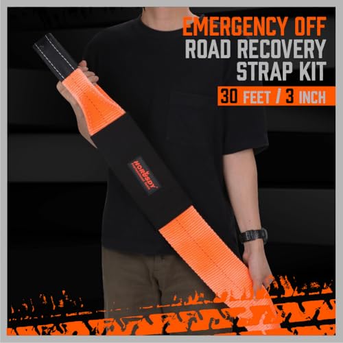 image for HORUSDY Nylon Heavy Duty Tow Strap Recovery Strap with Hooks 3