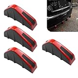 Teybouk 4 PCS Car Lower Bumper Lip Diffuser, Carbon Fiber Pattern Spoiler Fin Protector, Anti-crash Rear Bumper Decorative Spoiler, Universal for Most Cars, Trucks, SUVs (Red)