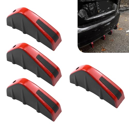 Teybouk 4 PCS Car Lower Bumper Lip Diffuser, Carbon Fiber Pattern Spoiler Fin Protector, Anti-crash Rear Bumper Decorative Spoiler, Universal for Most Cars, Trucks, SUVs (Red)