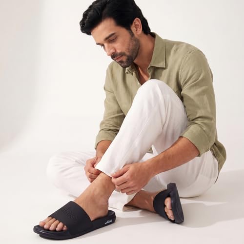 Image of YOHO Drystep Sliders for Men | Waterproof Monsoon Footwear & Rainy Sandals | Skin Friendly Adjustable Strap