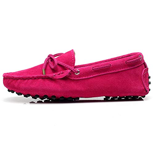 Image of ANUFER Women's Classic Suede Penny Loafers Comfort Handmade Slipper Moccasins
