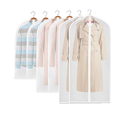 Garment Bags for Storage, Dust-Proof Suit Bags Garment Cover with Sturdy Zipper, Washable