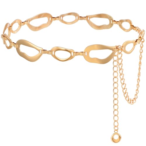 TRIWORKS Waist Chain for Women Gold Chain Belt for Dress Chunky Metal Link Waist Belt