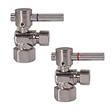 Westbrass R103BL-2-07 1/4-Turn Lever Handle Angle Stop Shut Off Valve, 1/2