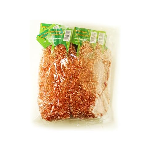 YETHAN Copper Scouring Pad, Scrubbing Scour Pads 10 Pcs/Pack, Pure Copper, 13g / Pc