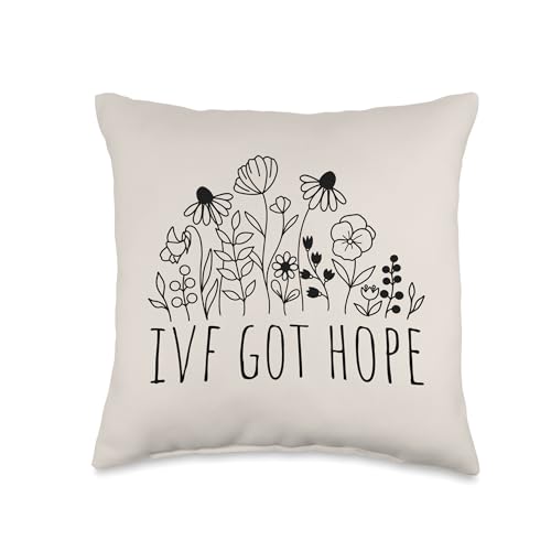 IVF Got Hope Embryo Transfer Day Egg Retrieval Wildflowers Throw Pillow