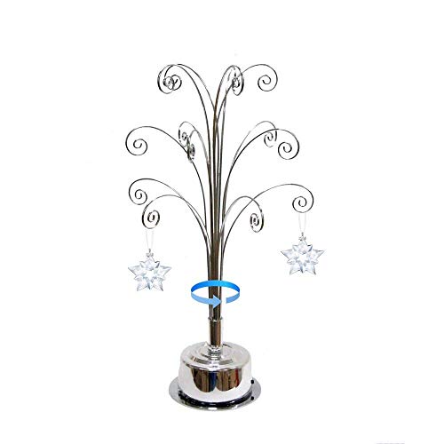 Hohiya Metal Ornament Display Tree Rotating Stand Ornaments Gift Decorations 16.75Inch(Silver) #TOP5
