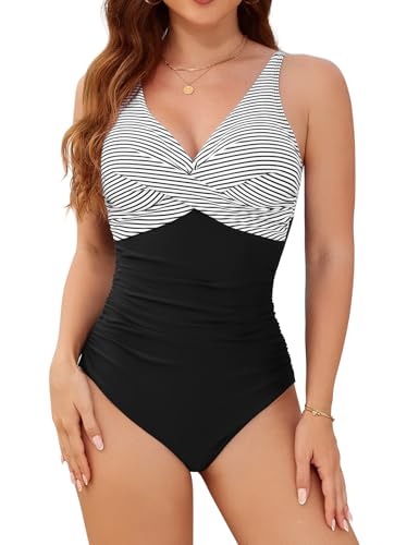 Tuopuda Costume da Bagno Intero da Donna con Scollo a