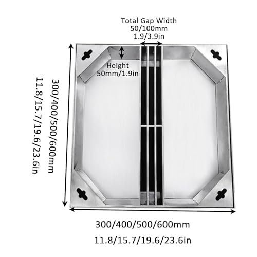 Couvercle et cadre de drain carré invisible pour évacuation eaux usées - 3
