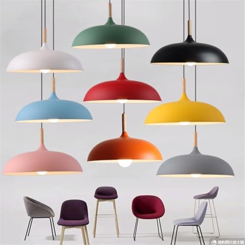 Lampe suspendue bois véritable E27 luminaire design gris - 3