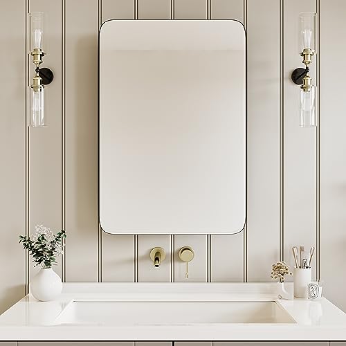 Image of AGDULL Medicine Cabinet with Frameless Mirror, Overall 17.5 inch W x 29 inch H