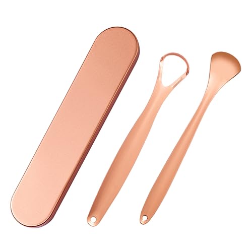 WOFASHPURET 1 Set Stainless Steel Tongue Scrapers Kit Durable Oral Cleaning Tool for Bad Breath Tongue Coating Removal for Improved Oral