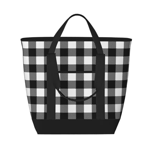 Grand sac fourre-tout isotherme pour courses réutilisable grand format en tissu sergé rayé