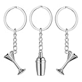 LIGIGWASH Llavero de Aleación Colgantes de Coctelera y Copa de Cóctel 3 Piezas, Diseño Realista, Resistente Deformación, Colgante para Bolso y Mochila, Accesorio Femenino Elegante