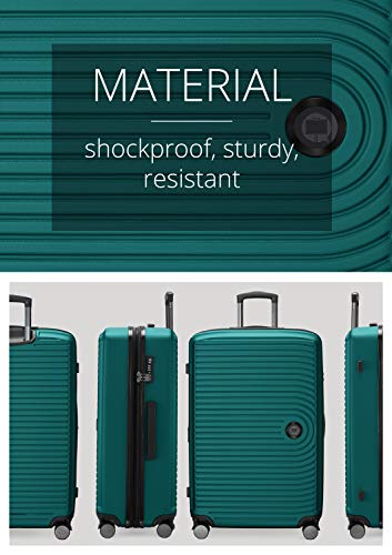 HAUPTSTADTKOFFER-Mitte-Large-Hard-Shell-Suitcase-TSA-4-Wheels-Check-In-Luggage-with-8-cm-Volume-Expansion-77cm-130-liters-Turquoise