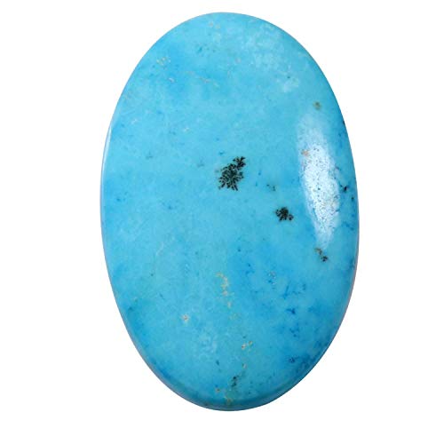 Cabochon ovale en magnésite turquoise 45,95 carats, une gemme d'exception aux reflets azur Qj42