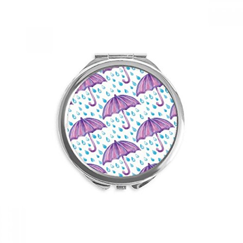 Miroir rond maquillage de poche portable aquarelle pourpre multicolore
