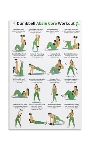 30-Day Dumbbell Challenge Poster 12x18in Home Workout Chart