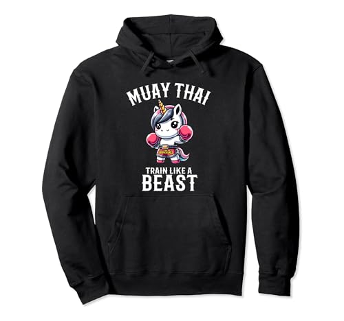 Muay Thai Unicorn - Kickboxing y Unicorn Thai Boxing Sudadera con Capucha