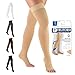 Truform 0868, Compression Stockings, Thigh High, Open Toe, 20-30 mmHg, Beige, Medium