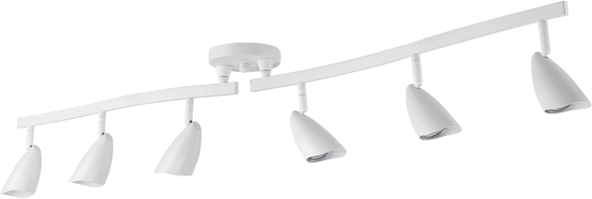 Globe Electric 59353 Grayson 6-Light Adjustable S-Shape Track Lighting, White Color, Matte Finish, Bulbs included