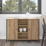 ZfiPhranillus Artisan Eiche Sideboard mit 2 Türen 100 x 35 x 70 cm Holzwerkstoff Modernes Mattes Design mit Stahlbeinen Robust & Langlebig für Wohnzimmer Schlafzimmer und Flur