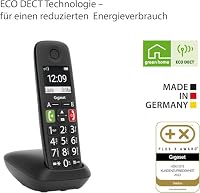 Gigaset E290 Duo - 2 Schnurlose Senioren-Telefone ohne Anrufbeantworter, große Tasten, Zielwahltasten für wichtige Nummern, Verstärker-Funktion für extra lautes Hören, schwarz [Deutsche Version] – Ansicht 5