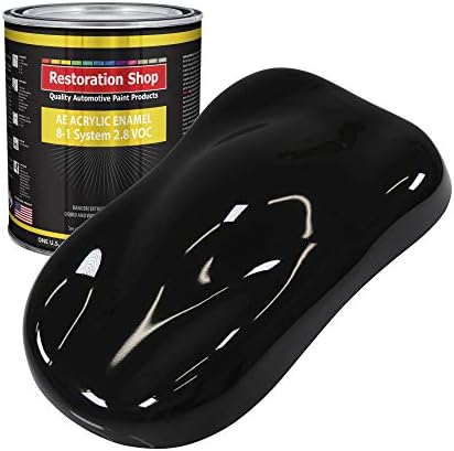 Restoration Shop - Jet Black Enamel Acrylic Enamel Auto Paint - Gallon Paint Color Only - Professional Single Stage High Gloss Automotive, Car, Truck, Equipment Coating, 2.8 VOC