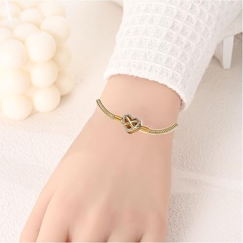 PNIDVOYI 925 Sterling Silver New Classic Crown Buckle Bucket Buckle Snake Bone Chain Bracelet Suitable Fit Design Charm Bead DIY Exquisite Surprise Gift (SL03, 8.3in/21cm) by PNIDVOYI - Image 2