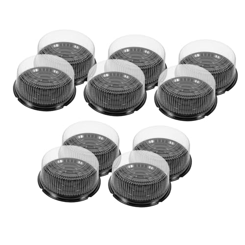 ABOOFAN 10pcs Box Clear Cake Boxes Transparent Birthday Cake Carrier for Safe Display and Transport Bakery Packing Box for Shops Homes Parties and Events