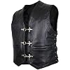 Heren biker lederen vest rocker vest clubvest in zwart