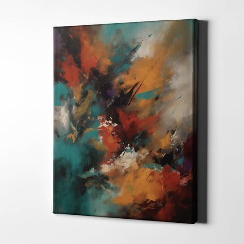 Composition abstraite en bleu vif et noir Spiffing Prints - Tableau encadré Extra Large - 4