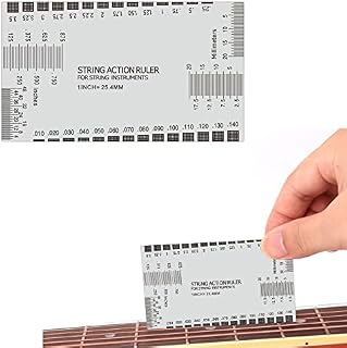 Pozycja strun, linijka do gitary, linijka do gitary, dwustronny wielofunkcyjny miernik gitary, linijka pomiarowa, ciąg Action Gauge do gitary akustycznej i basowej, 1 opakowanie