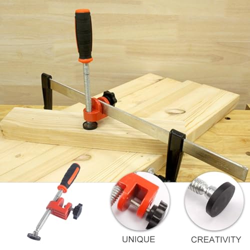 Abrazadera tipo F de carpintería con clip rojo de presión ajustable 7
