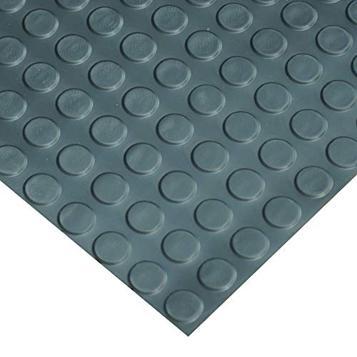 Goodyear Coin-Pattern Rubber Flooring - 3.5Mm X 36" X 6Ft - Black #TOP1