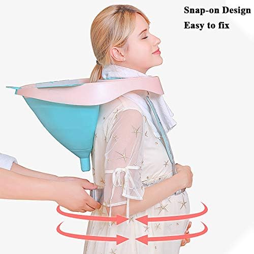 Portable Hair Shampoo Basin Mobile Salon Rinse Basin Folded Silicone Hair Wash Bowl Hair Washing Tray for Disabled Elder Woman