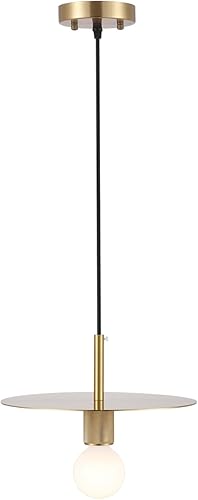 Miniatura 13 de Iluminación colgante de globo moderno, pantalla de vidrio blanco lechoso, lámpara colgante de granja dorada de latón de 11.81 pulgadas, cúpula Globo